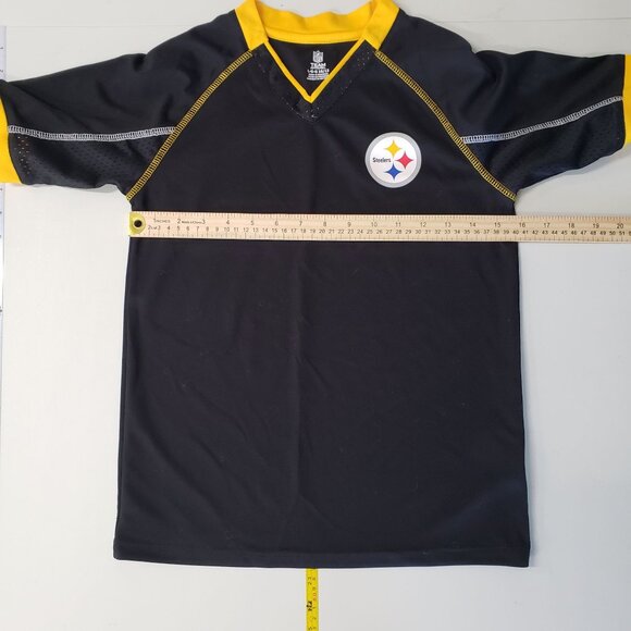 NFL Team Pittsburgh Steelers Youth T Shirt Black Yellow Size L Sports Athleisure - Picture 3 of 6